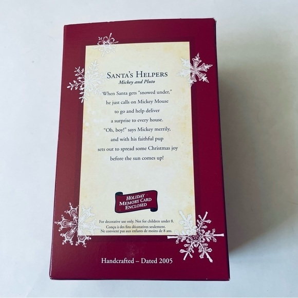 Hallmark Keepsake Christmas Tree Ornament Santa’s Helpers Mickey And Pluto 2005 - Picture 3 of 6